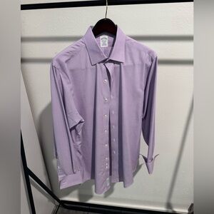 Mens Brooks brothers French cuff dress shirt lavender 16.5 /34  NWOT